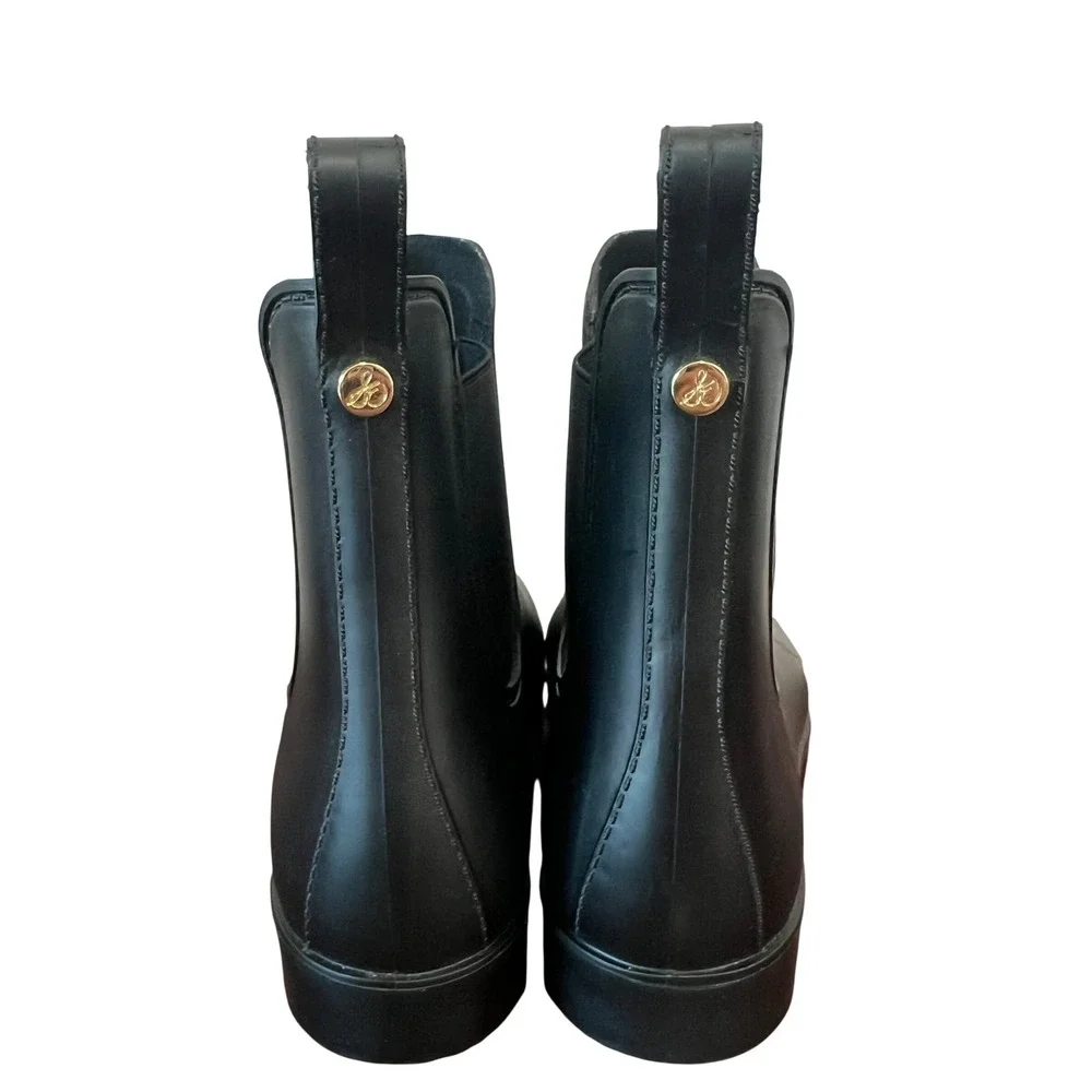 Sam Edelman Tinsley Womens Black Chelsea Rain Ankle Boots Matte Size 9M 39